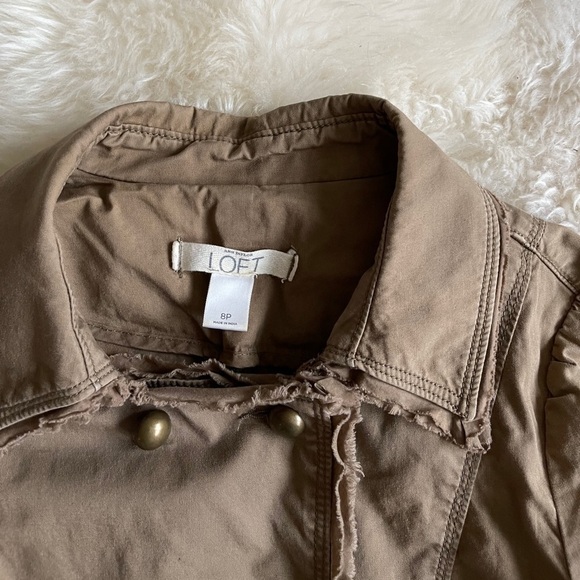 Ann Taylor LOFT Utility Jacket Frayed Hem 8P - Picture 4 of 9